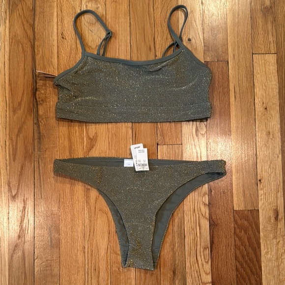 aerie Other - Aerie Glittery Olive Bralette